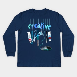 Connected Creative in Blue Kids Long Sleeve T-Shirt